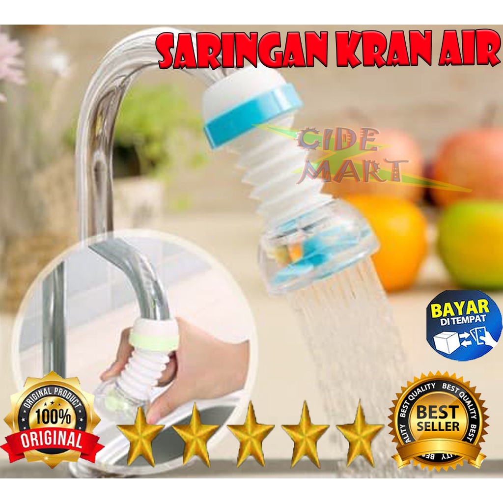 Sambungan Kran FLEXIBLE Filter Air Anti Splash Shower Saringan Kran Air Keran