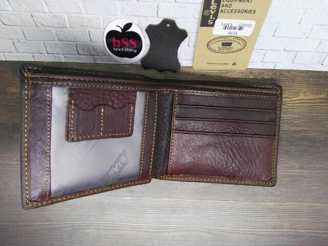 Dompet Kulit Levis 804 / Dompet Pria Lipat Kulit Asli Murah