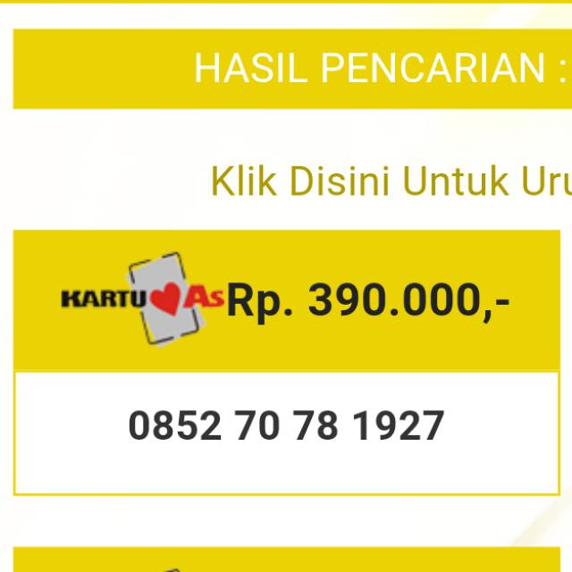 Nomor cantik as seri tahun 1927 rapi murah terbaru