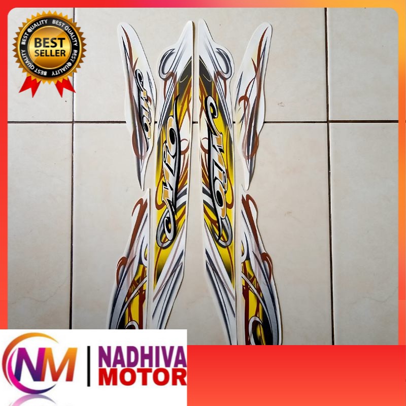 stiker striping motor mio sporty 2010 putih