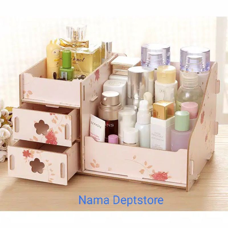 Nama  - Rak Kosmetik Mini Bahan Kayu tempat kosmetik storage