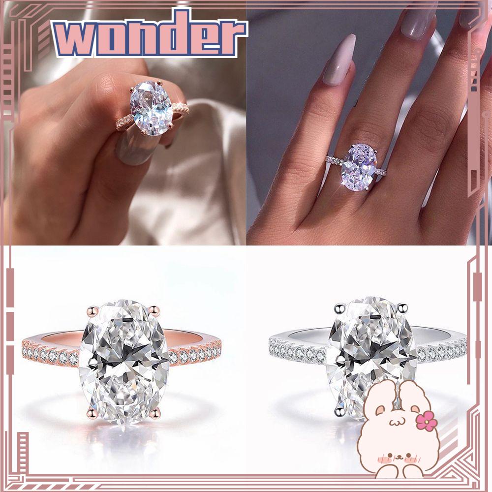 WONDERFUL Luxury Diamond Rings Gift Eternity Promise Rings Cubic Zirconia Ring Women's Fashion Silver Gold Big Oval Jewelry Solitaire Rings Wedding Bridal Rings/Multicolor