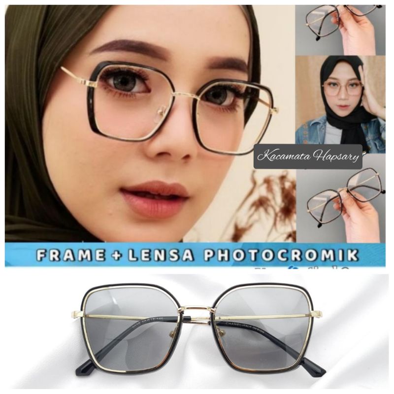 Frame Kacamata Wanita Korea + Lensa Photocromic NORMAL 0038 / 0039 | Kaca mata Anti UV