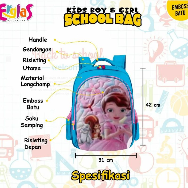 TAS RANSEL EMBOSS ANAK ERGLAS (BRAC928)