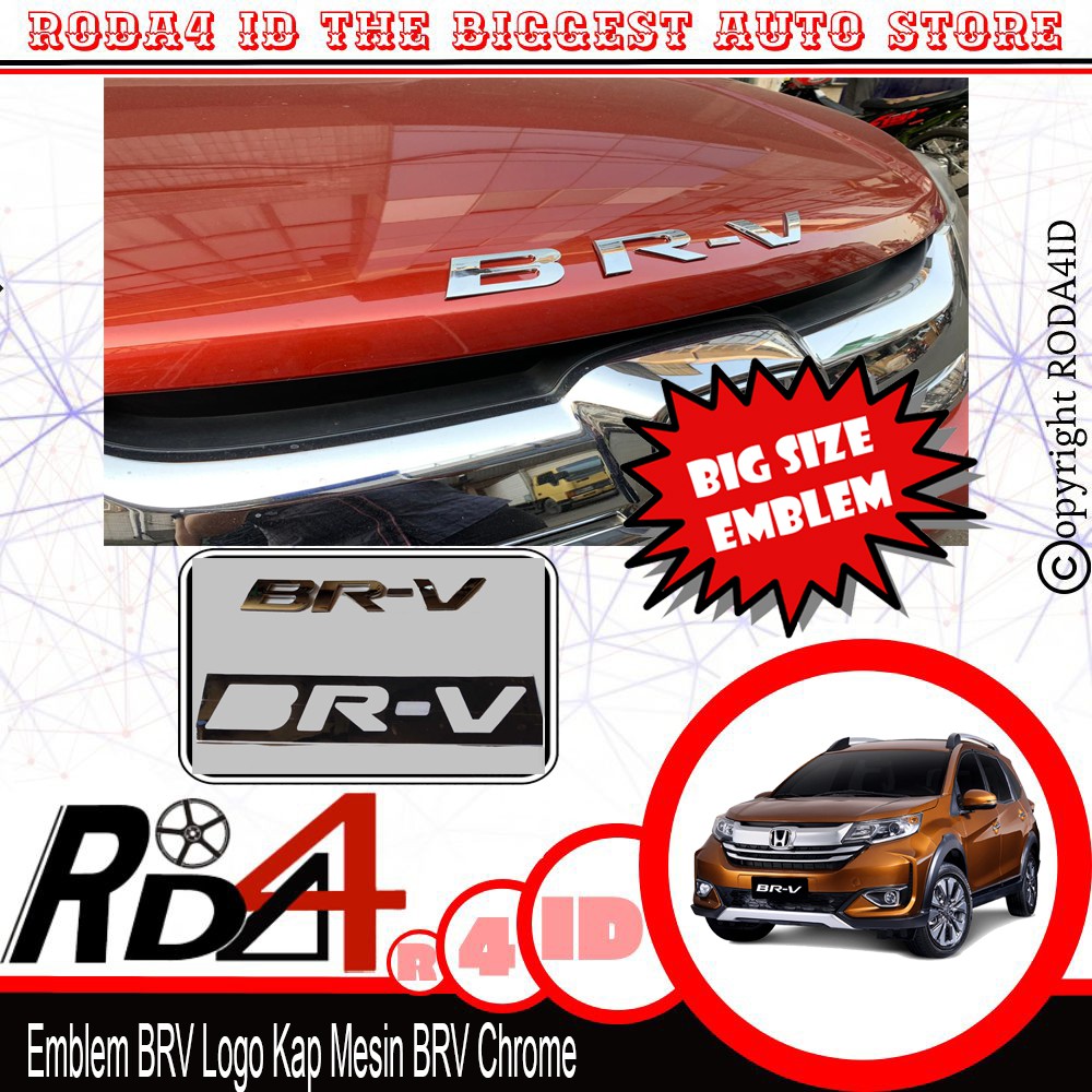 BIG SIZE Emblem BRV Logo Kap Mesin BRV Chrome