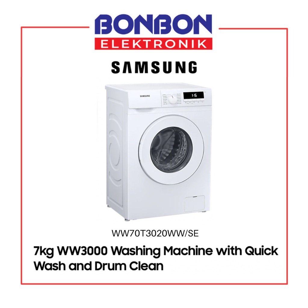 Samsung Mesin Cuci Front Loading 7KG WW70T3020WW/SE Digital Inverter WW3000