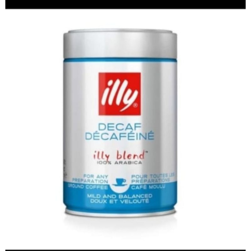 

illy kopi coffee decaf decafeine arabica blend ground 250gr