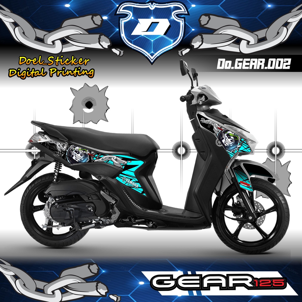 STICKER STRIPING YAMAHA GEAR 125 - STRIPING HOLOGRAM MOTOR YAMAHA GEAR 125 LIST VARIASI PANDA 002