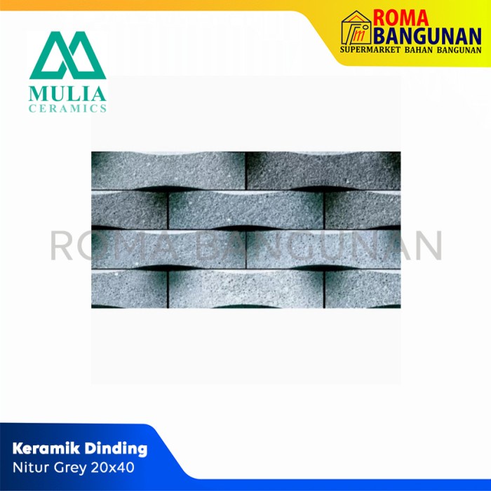 Mulia Keramik Dinding / Keramik Lantai Nitur Grey 20X40
