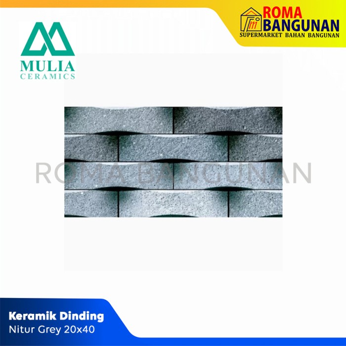 Mulia Keramik Dinding / Keramik Lantai Nitur Grey 20X40
