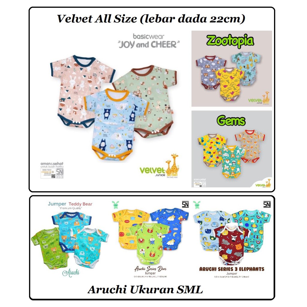 Jumper SEGITIGA Pendek Velvet / ARUCHI Newborn Bahan Halus