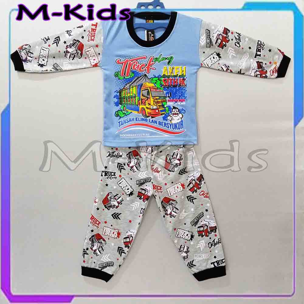 MKids88 - Baju Setelan Panjang KAOS Anak Gambar Truk Oleng / Truck Oleng