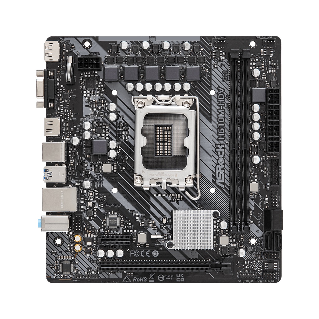 ASROCK MOTHERBOARD Intel Gen H610M mATX H610M-HDV