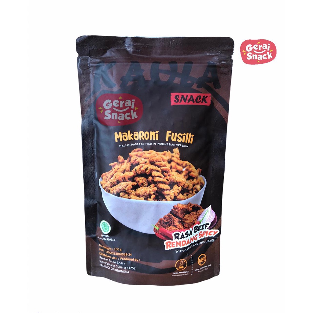 Makaroni Fusilli Kaula Extra Daun Jeruk NON MSG Tanpa Pengawet 100gr