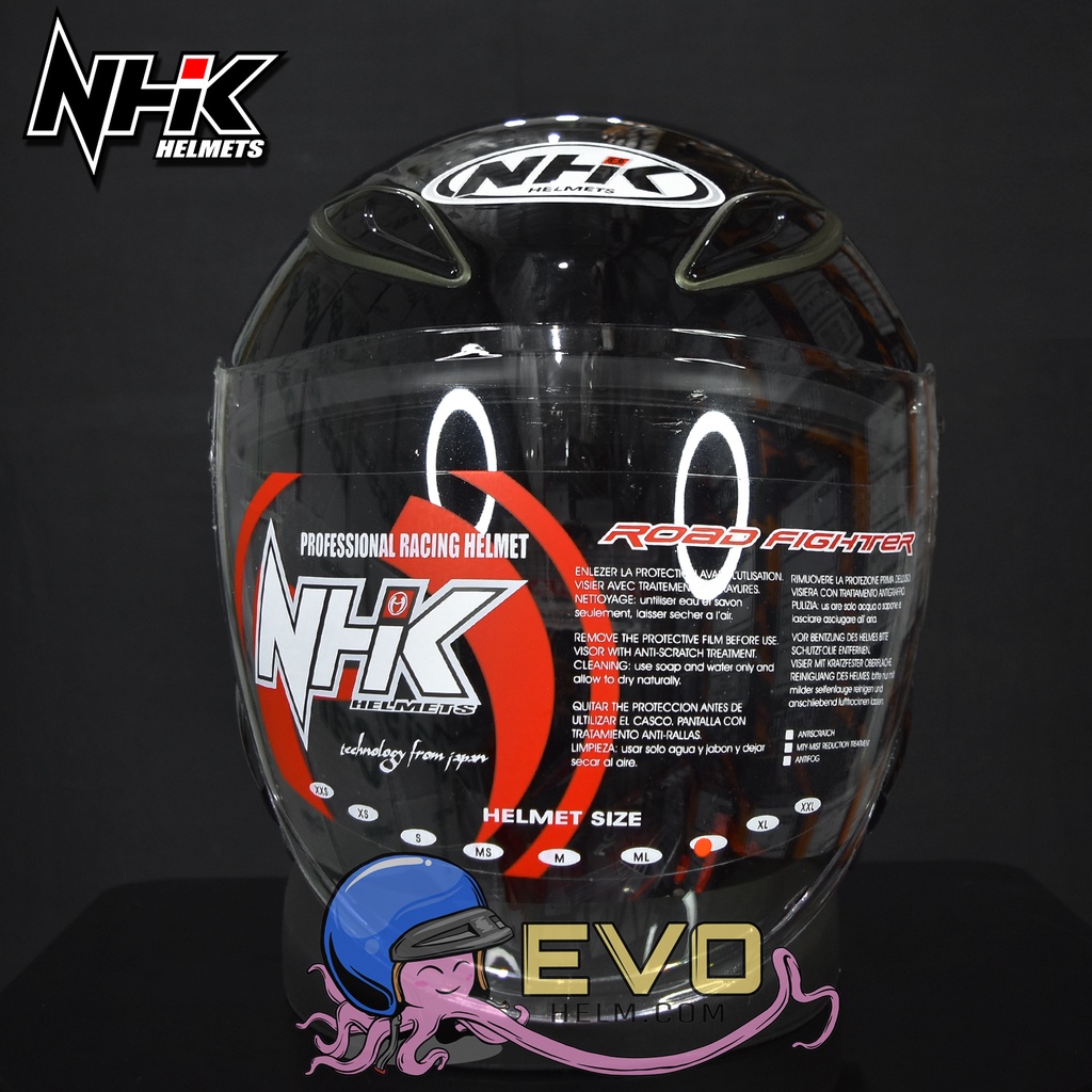 NHK R6 SOLID Half Face - Single Visor BLACK METALIC