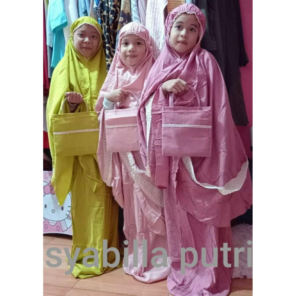 Mukena Anak Rayon Polos Rendaa