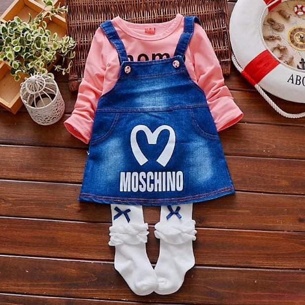 Setelan Overall Dress Momo Set 2in1 (baju, overall)