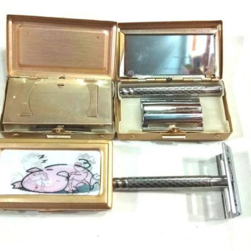 RAZOR KLASIK JADUL Alat Cukur Kumis Bulu Rambut Safety Razor Silet Isi Ulang Razor Gagang Besi