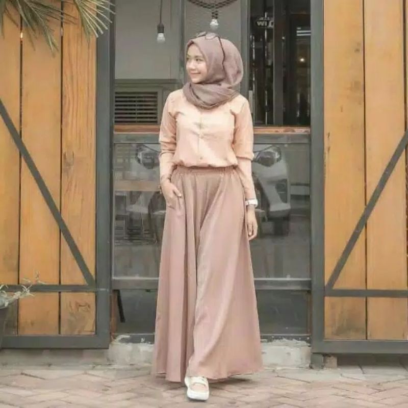 Rok panjang wanita cewek / perempuan / remaja anak pondok / abg allsize fit L XL harian santai murah