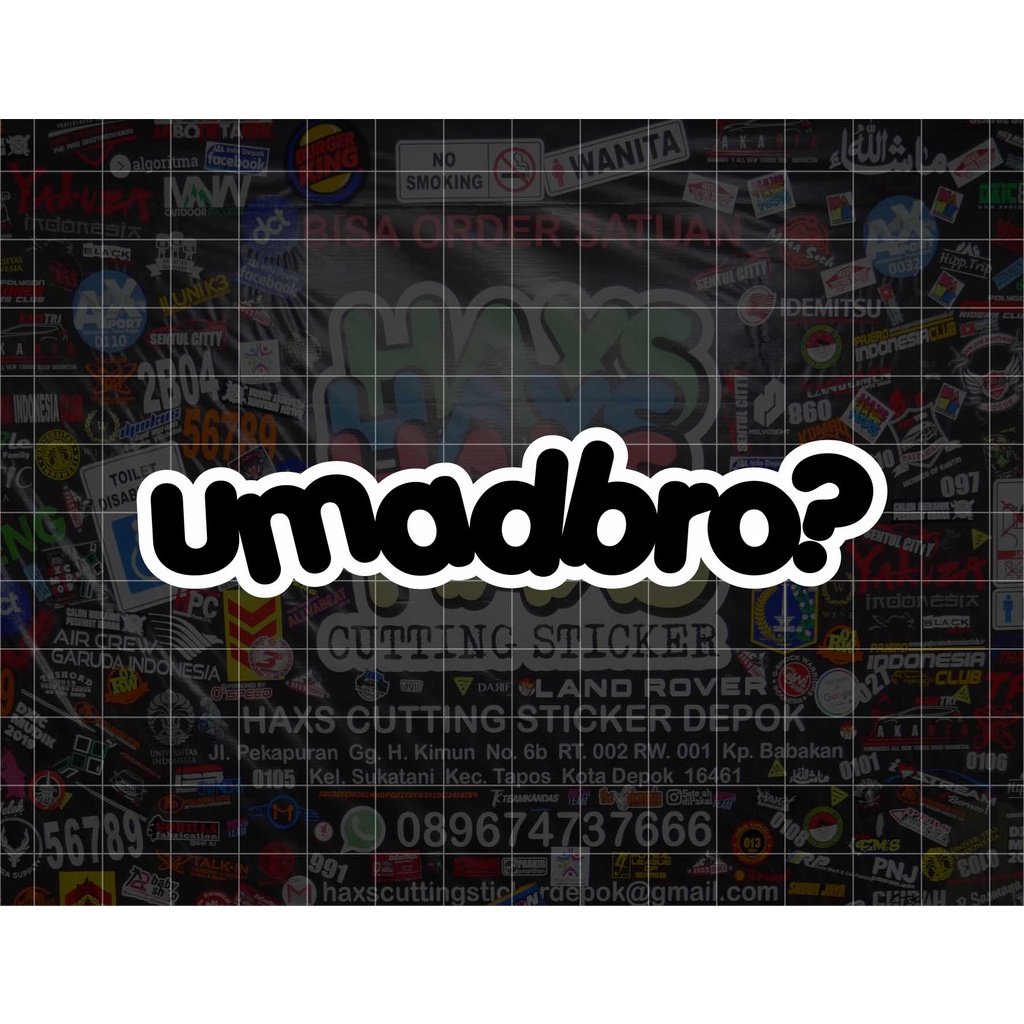 Cutting Sticker Umadbro Ukuran 11 Cm