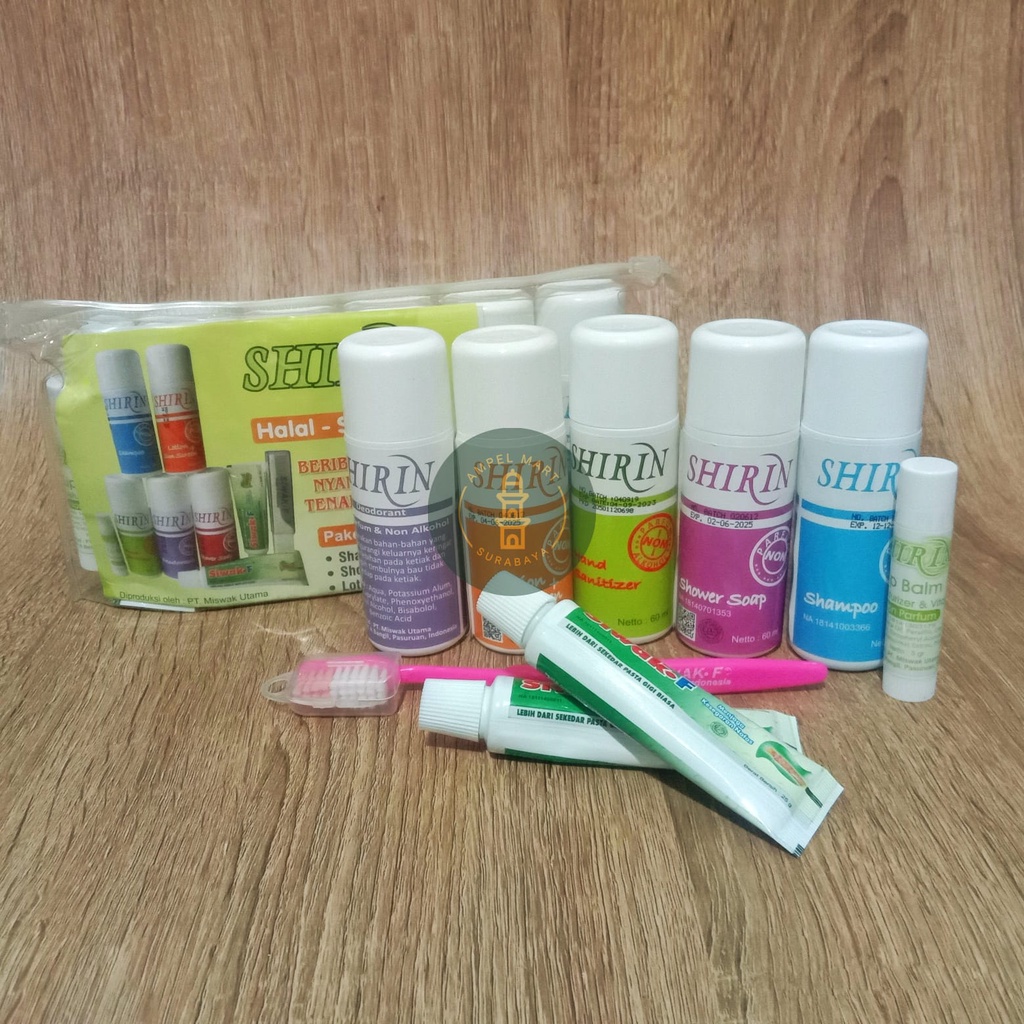 SHIRIN Set Haji &amp; Umroh Shirin Halal Skincare ORIGINAL SHIRIN Shampo, Deodorant, Sabun, Pasta Gigi Perlengkapan Haji &amp; Umroh