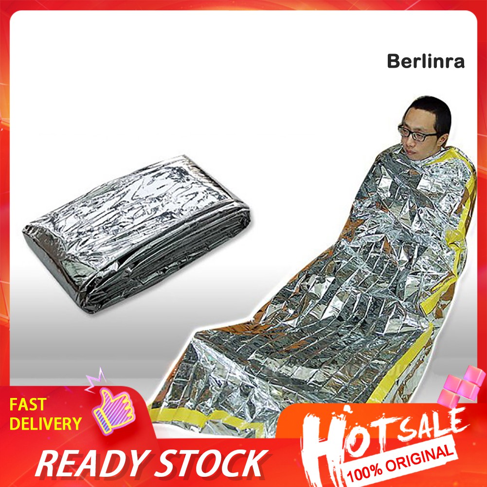Ber Waterproof Emergency Thermal Blanket Outdoor Survival Camping Rescue First Aid Shopee Indonesia