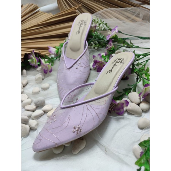 sepatu Johana Lilac tinggi 3cm lancip sepatu wanita