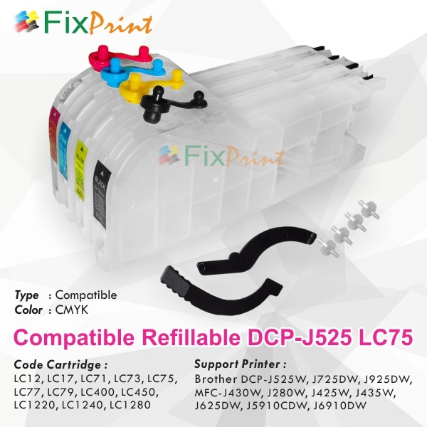 Cartridge Refillable Brother LC12 LC17 LC71 LC73 LC75 LC77 LC79 LC400 LC40 LC1220 LC1240 FSB3995