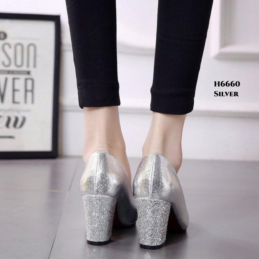 PRF RESTOCK Sepatu High Heels Shallow Glitters H6660