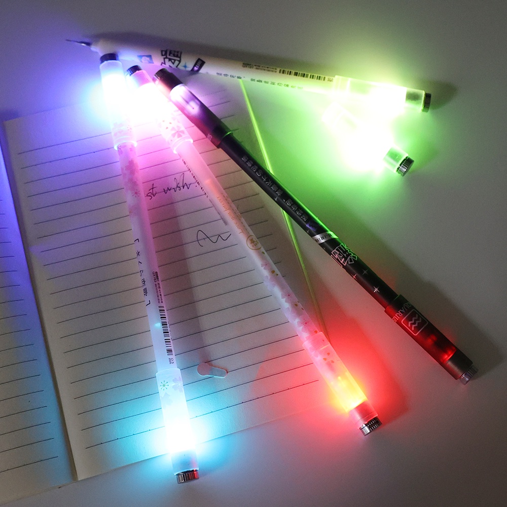 Pulpen Gel LED Putar 0.5mm Anti slip Untuk Gaming