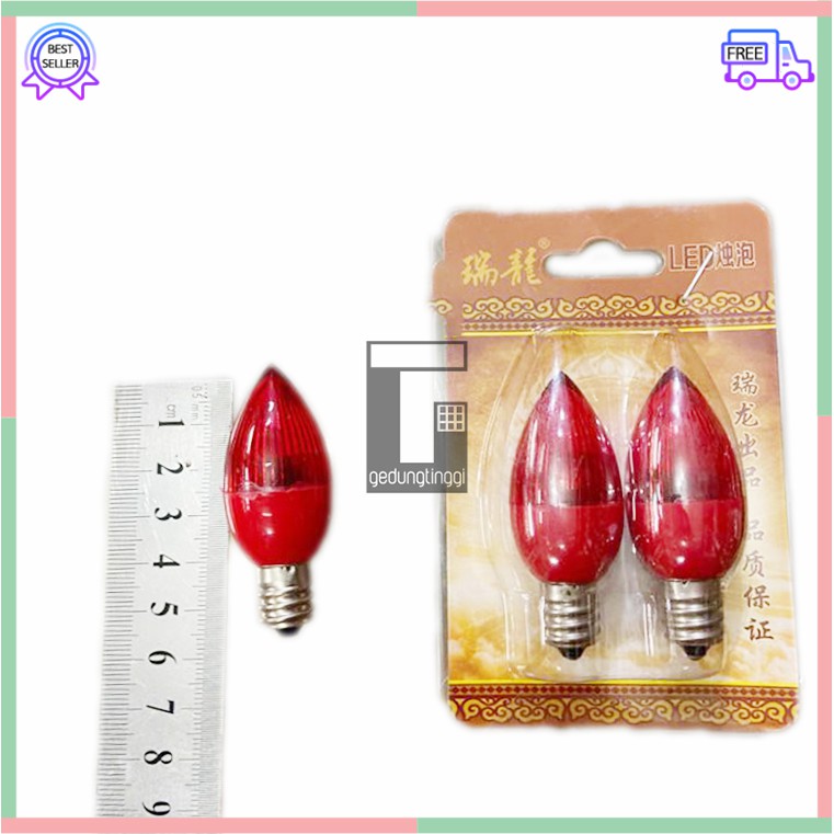 Bohlam Bola Lampu Cabe Lombok Lilin Candle Lampu Merah Puja Sembahyang Hias Dekorasi Tidur E12 Led