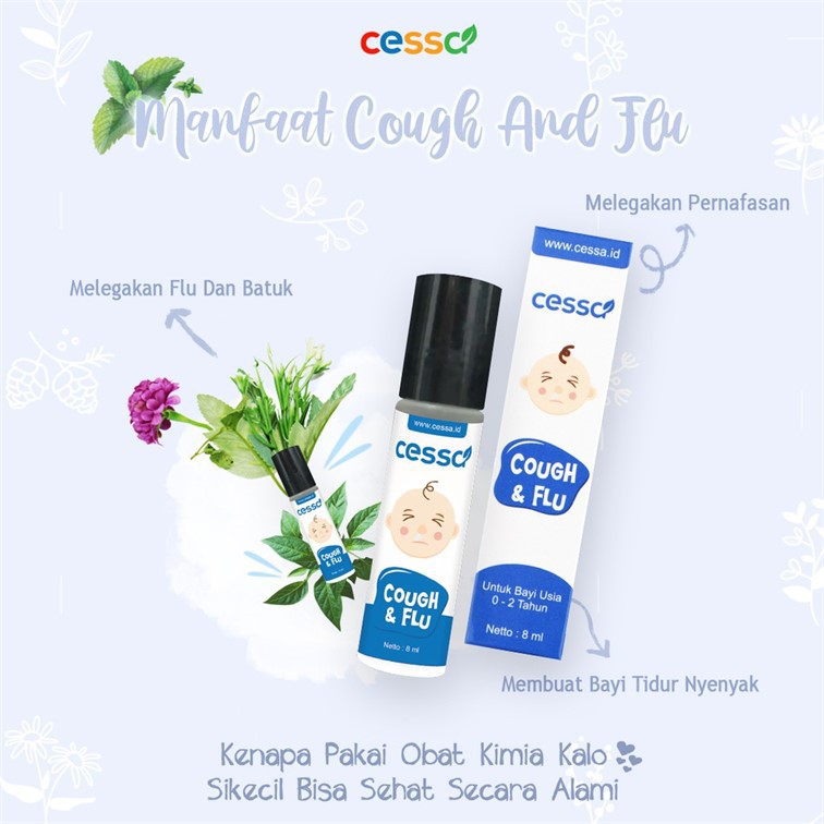 Cessa Cough N Flu (0-2th) Essential Oil Pereda Batuk &amp; Pilek Bayi Aromaterapi Alami Oles Baby