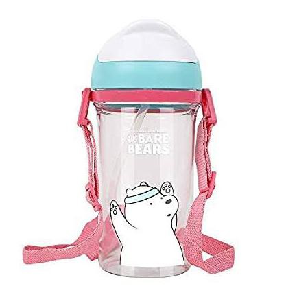 MINISO BOTOL MINUM PLASTIK ANAK WE BARE BEARS 400ML - ICE BEAR