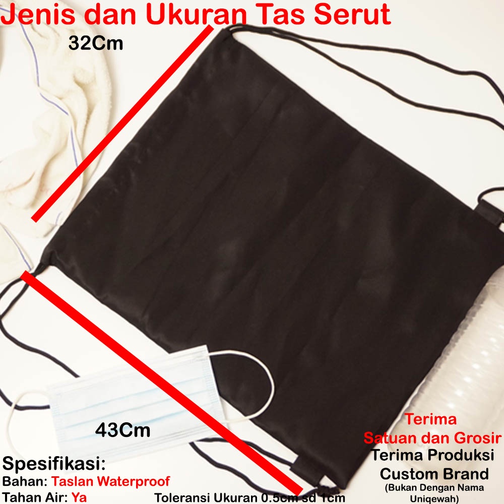 Sablon Tas Serut/ Drawstring bag /Tas Gym Bahan Taslan ( Anti Air) (Full Color (DTF))