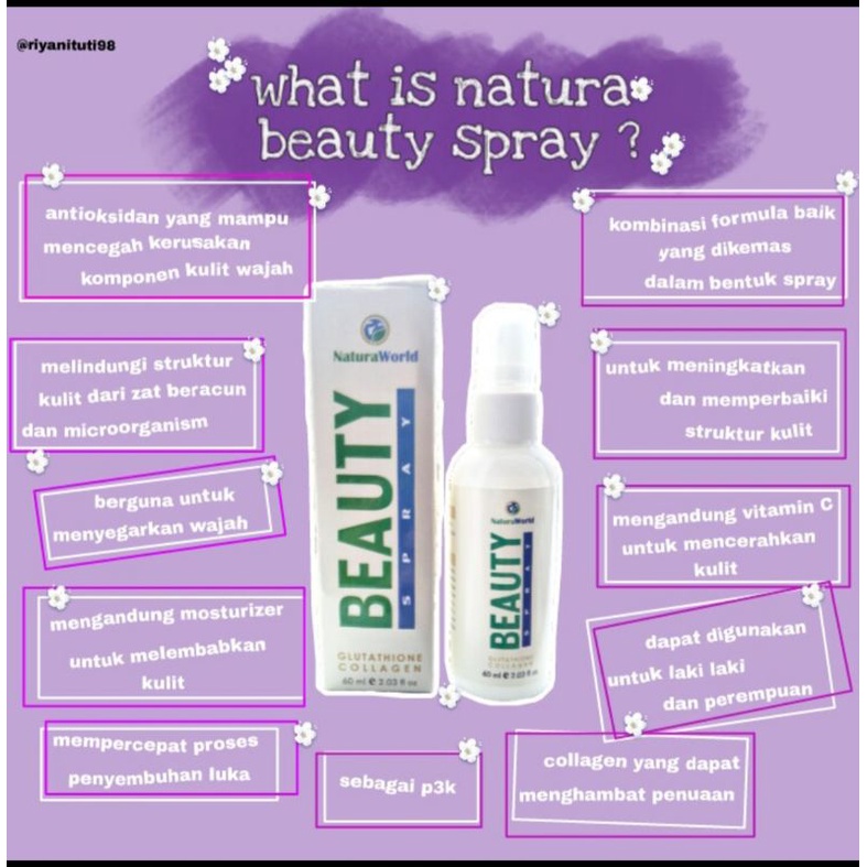 Natura Beauty Spray Glutathione Collagen ORI