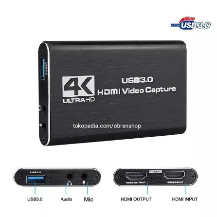 USB 3.0 HDTV  VIDEO CAPTURE 4K 60FPS WITH PORT MIC NETLINE HU30