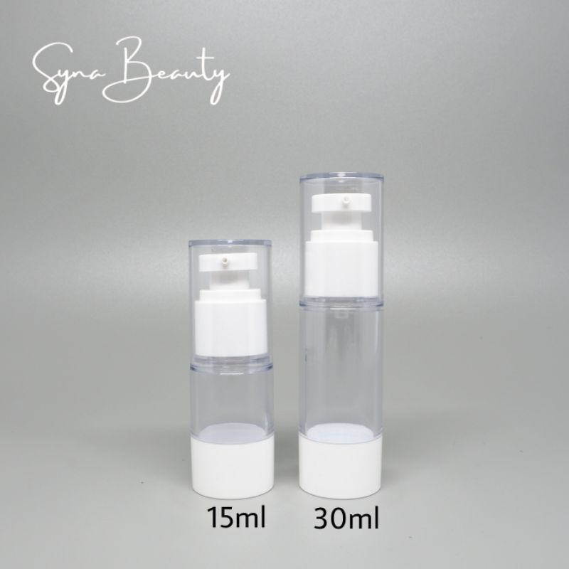 Botol Airless pump lotion akrilik tebal 15 ml / 30 ml import