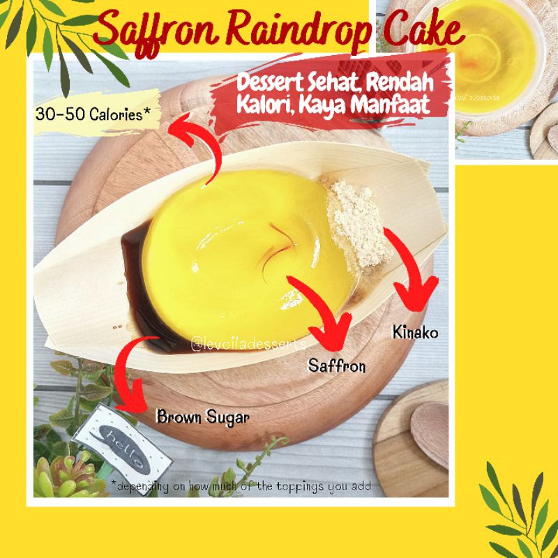 

Saffron Raindrop Cake Ready to Cook Dessert Sehat