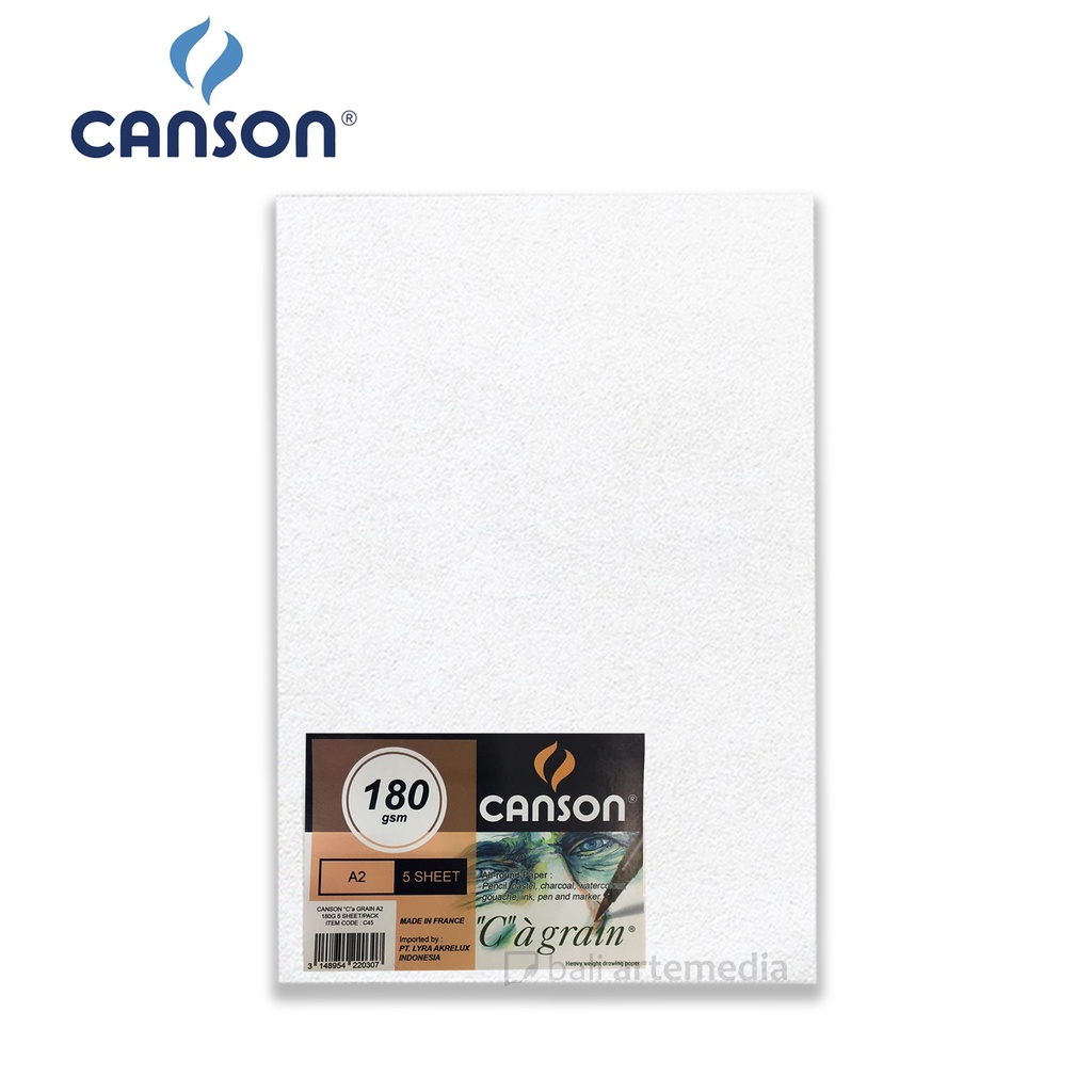 Canson &quot;C&quot;a grain Paper Sheet 180Gr - A2