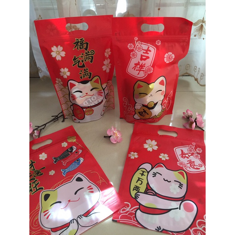 Jual Cookies Bag Imlek Lucky Cat Zipper Bag Standing Pouch Imlek Indonesia Shopee Indonesia