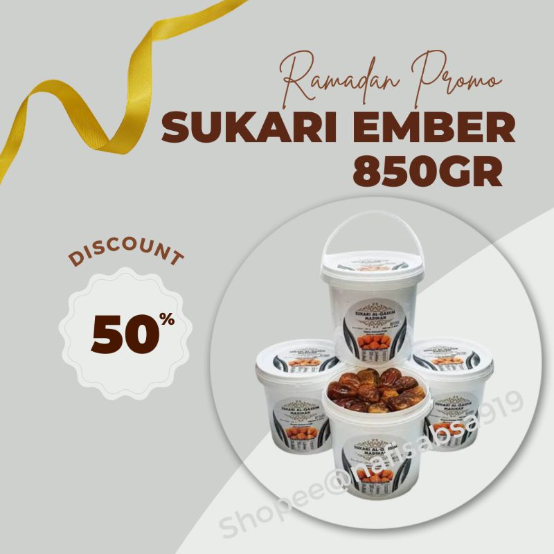 

Kurma Sukari Ember Sukkari Dates Bucket 850gr Madinah Date Premium Original