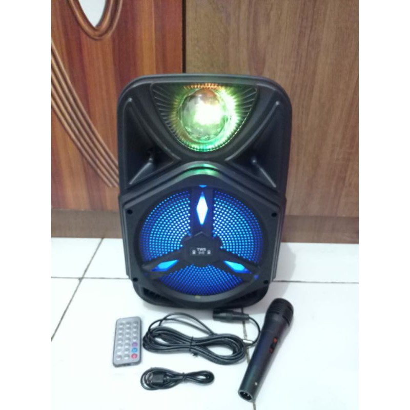 Speaker bluetooth portable wireless 8" + mic + remote
