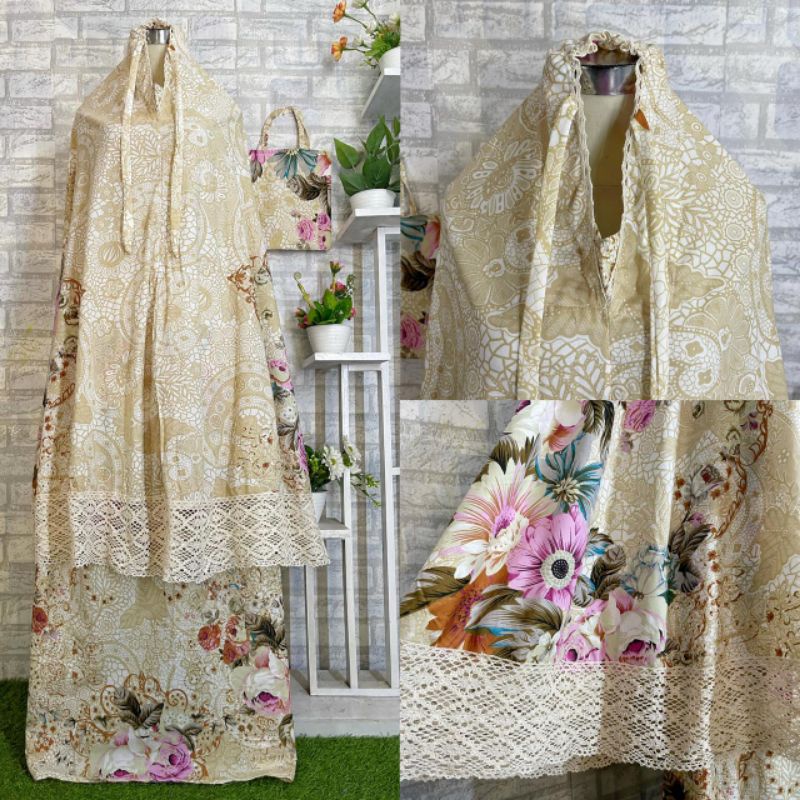 Mukena Dewasa Katun Jepang Shabby Renda Rajut/mukena dewasa/mukena mewah