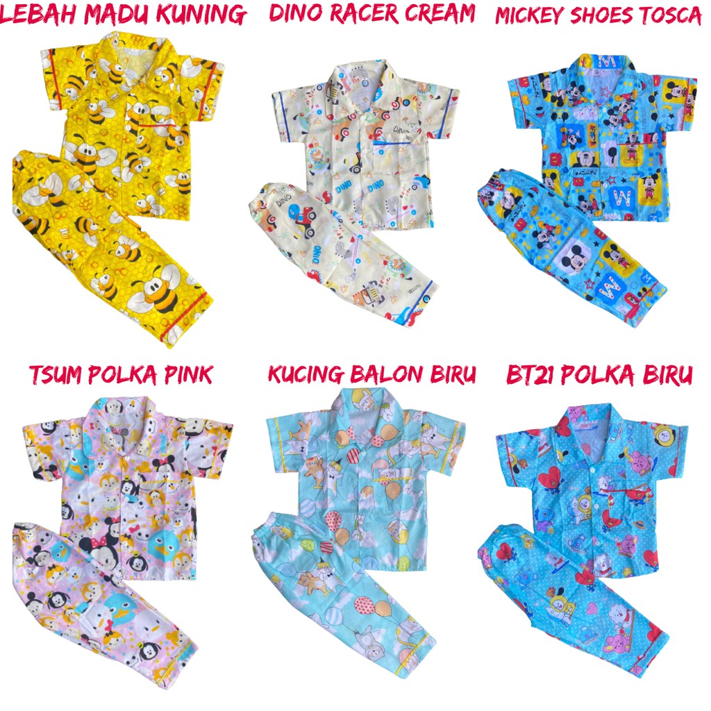 PIYAMA ANAK JUNIOR / BAJU TIDUR SIZE 10 USIA 7-8 TAHUN