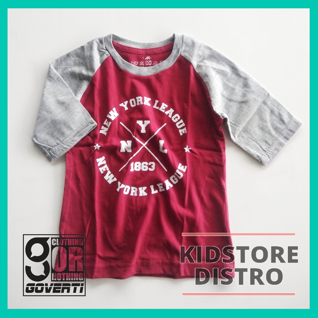 Baju Anak Raglan / Kaos Anak Reglan Distro / Baju Raglan Anak Laki-Laki &amp; Perempuan / Motif NYL