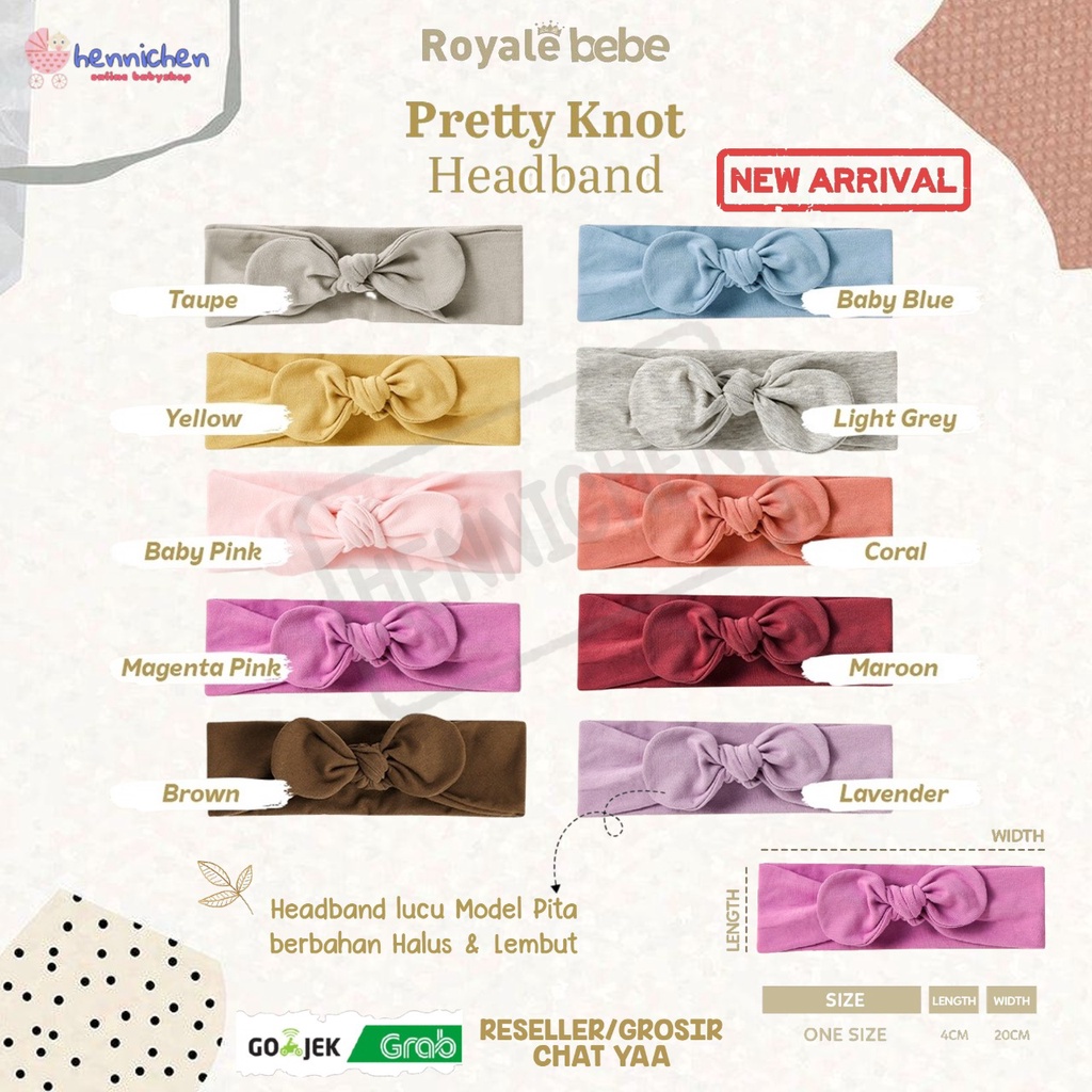 ROYALE BEBE HEADBAND PRETTY KNOT / SWEETIE KNOT PITA BANDANA BAYI HEADBAND ANAK FASHION BAYI