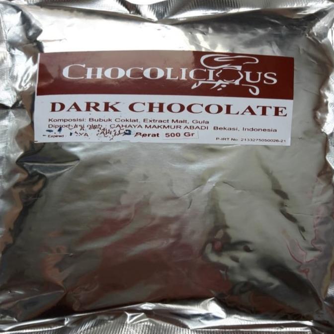 

BUBUK COKLAT HITAM/ DRAK COKLAT CHOCOLISIUS 500 gram BERKUALITAS Kode 505