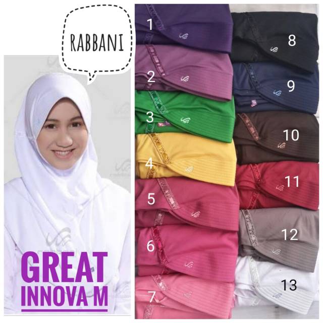 Warna Jilbab Rabbani  Segi Empat Voal Motif