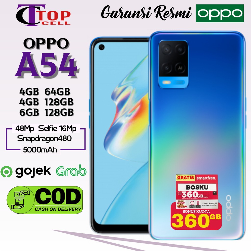 Oppo A54 Ram 4GB+64GB - 4GB+128GB Garansi Resmi Oppo