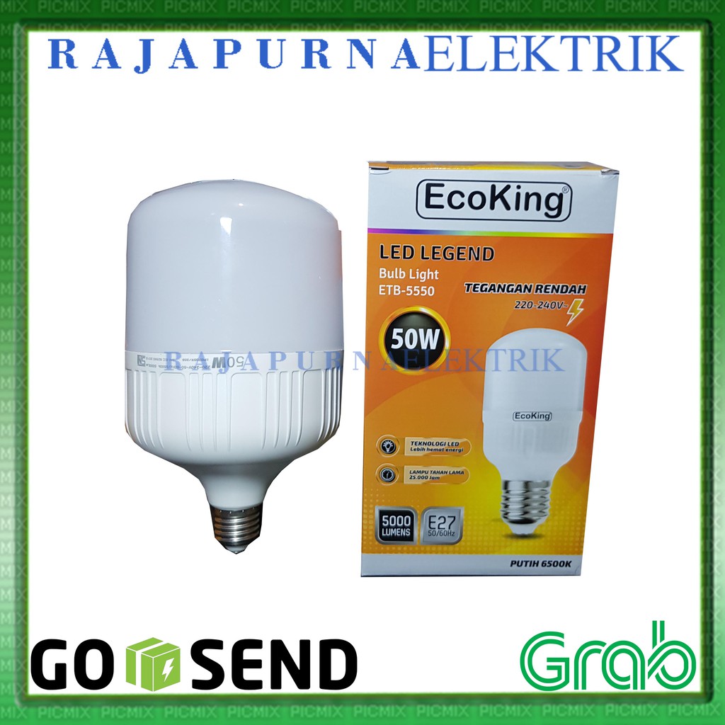 LAMPU LED BULB JUMBO ECOKING 50W / 50 watt SUPER TERANG GARANSI